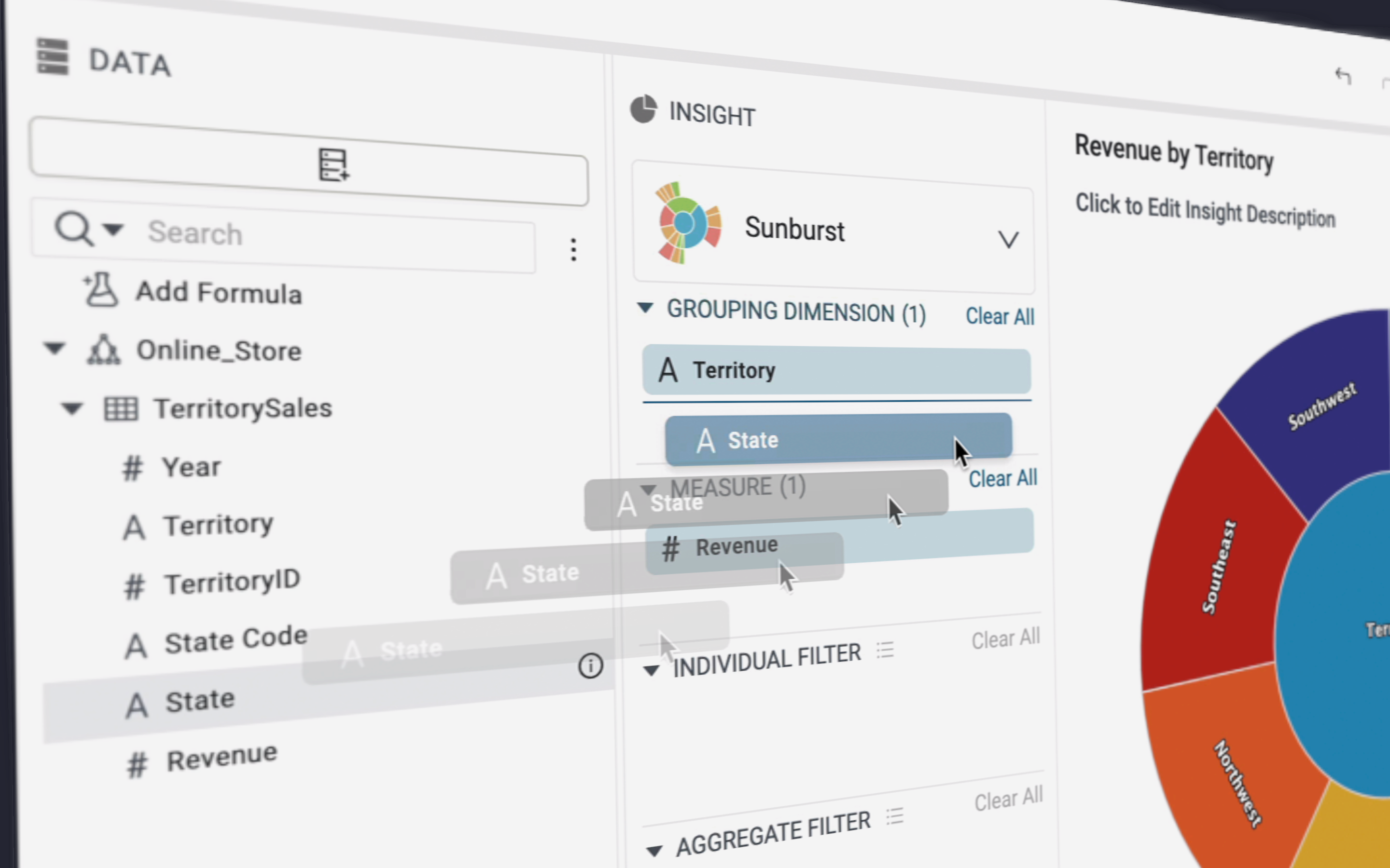 Screenshot van Incorta analyzer software.